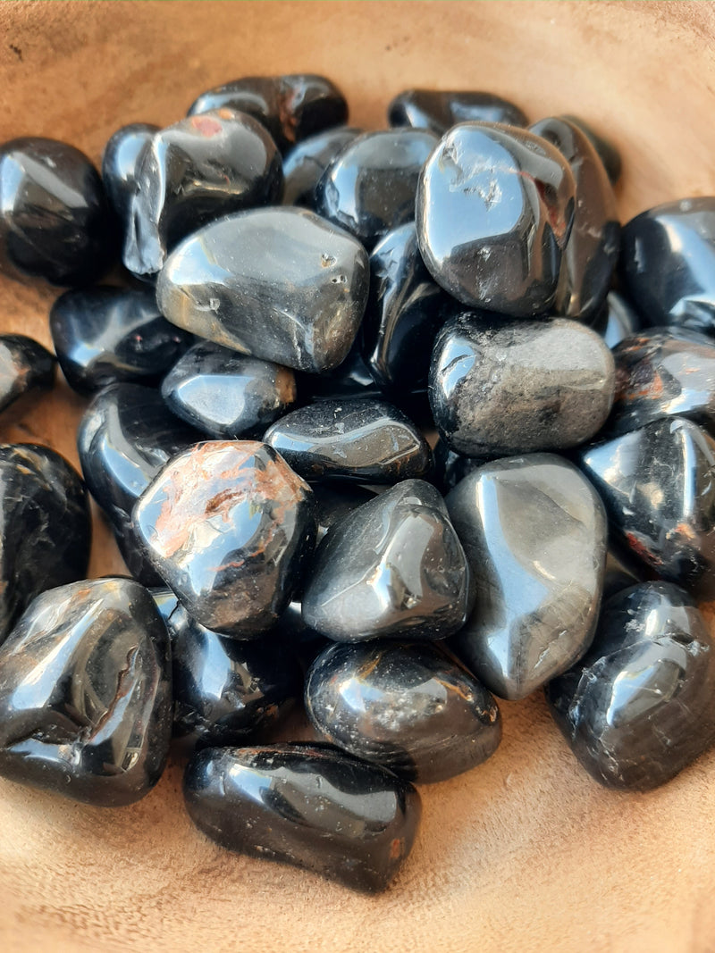 Black Onyx Crystal Set of Tumbled Stones Smoothed and Polished - 2x3cm