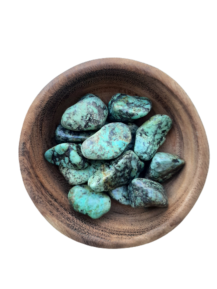 Turquoise Crystal Set of 3 Tumbled Stones Smoothed and Polished - 3x5cm