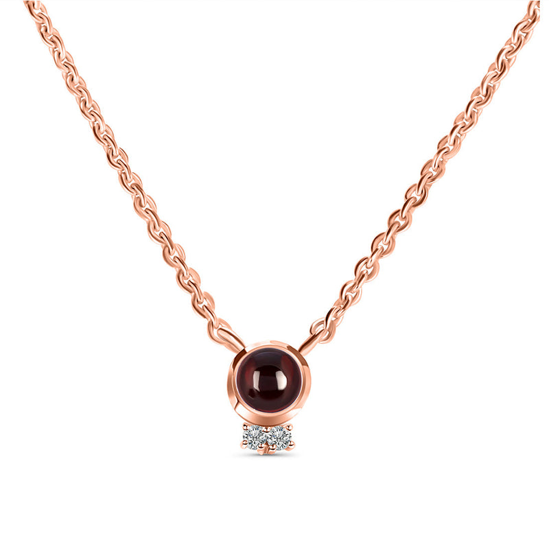 Garnet Rose Gold Calixta Necklace