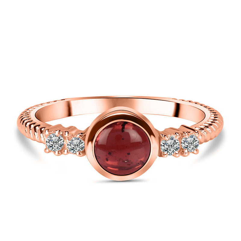 Garnet Rose Gold Calixta Ring