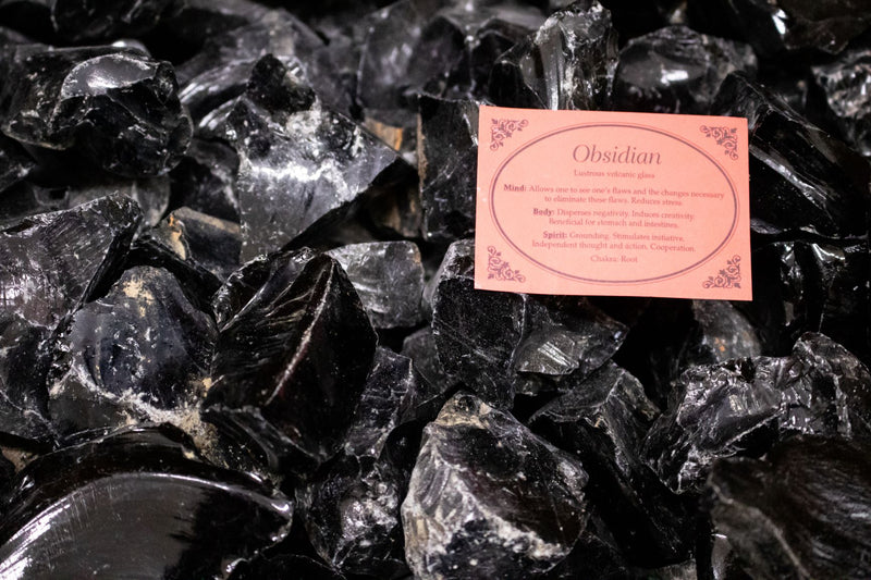 Black Obsidian Crystal Rough Chunk Natural Mineral - 4 to 8cm