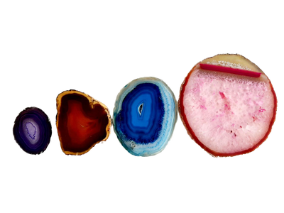 Set of Slices of Crystal Agate, Cut and Polished, 15-20cm