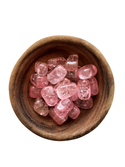 Pink Crackled Quartz Crystal Set of Tumbled Stones Smoothed and Polished - 2x3cm