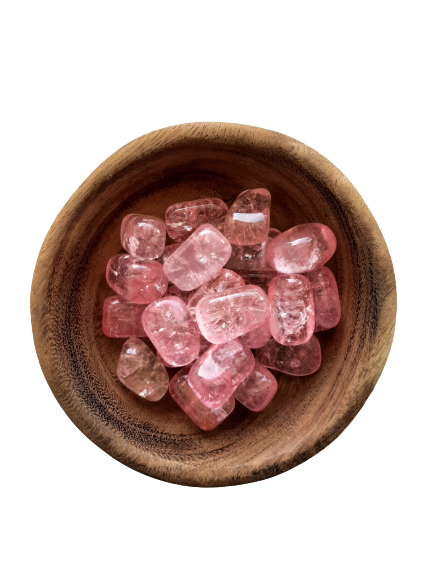 Pink Crackled Quartz Crystal Set of Tumbled Stones Smoothed and Polished - 2x3cm