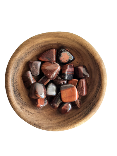 Red Tiger Eye Crystal Set of Tumbled Stones Smoothed and Polished - 2x3cm