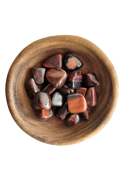 Red Tiger Eye Crystal Set of Tumbled Stones Smoothed and Polished - 2x3cm