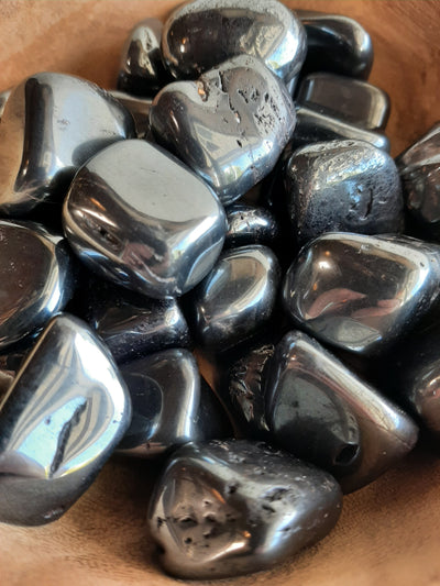 Hematite Crystal Set of Tumbled Stones Smoothed and Polished - 2x3cm