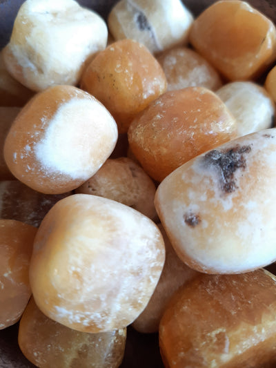 Calcite Crystal Set of Tumbled Stones Smoothed and Polished - 2x3cm