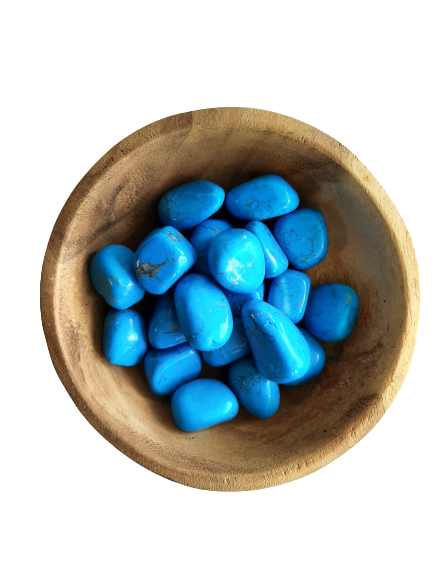 Blue Howlite Crystal Set of Tumbled Stones Smoothed and Polished - 2x3cm