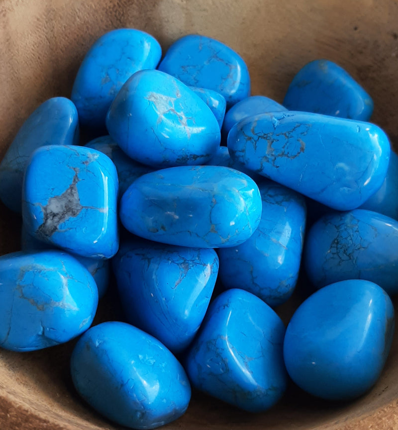 Blue Howlite Crystal Set of Tumbled Stones Smoothed and Polished - 2x3cm