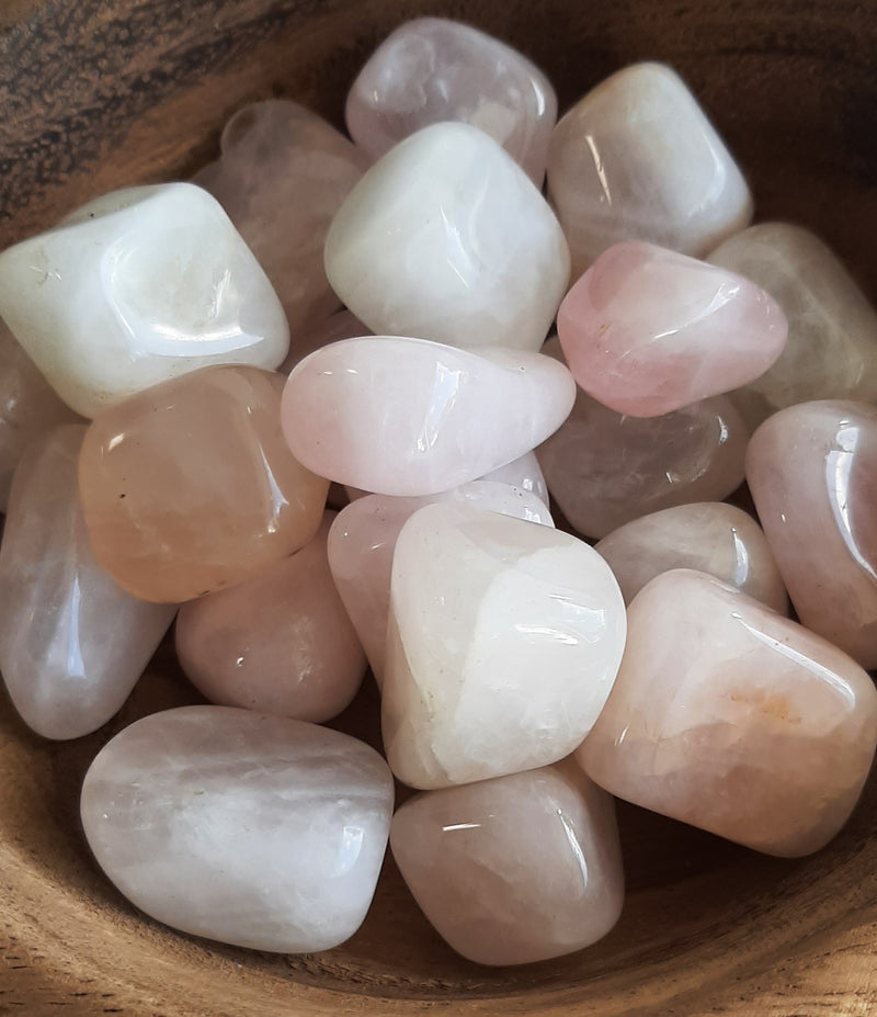 Rose Quartz Crystal Set of Tumbled Stones Smoothed and Polished - 2x3cm
