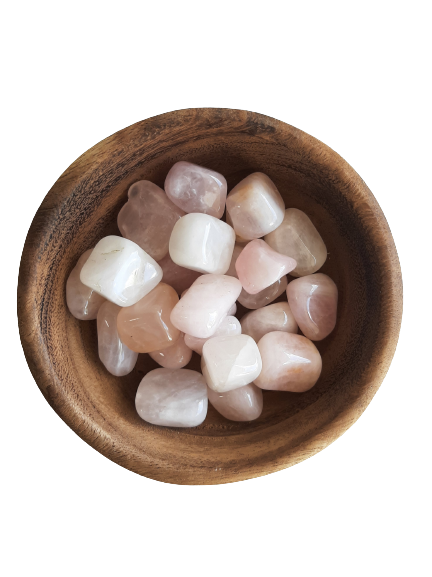 Rose Quartz Crystal Set of Tumbled Stones Smoothed and Polished - 2x3cm