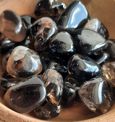 Smokey Quartz Crystal Set of Tumbled Stones Smoothed and Polished - 2x3cm