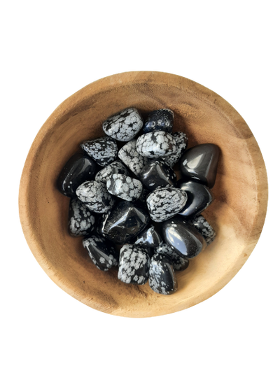 Snowflake Obsidian Crystal Set of Tumbled Stones Smoothed and Polished - 2x3cm