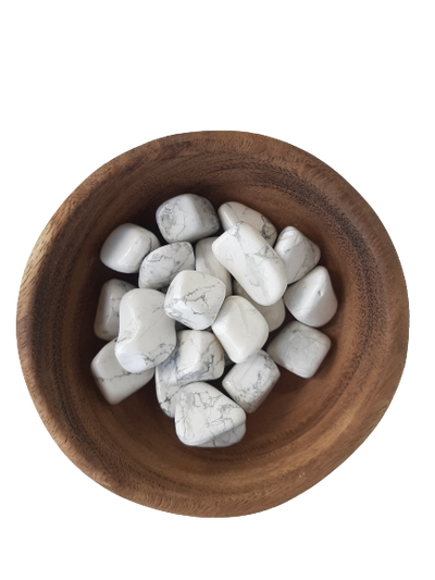 White Howlite Crystal Set of Tumbled Stones Smoothed and Polished - 2x3cm
