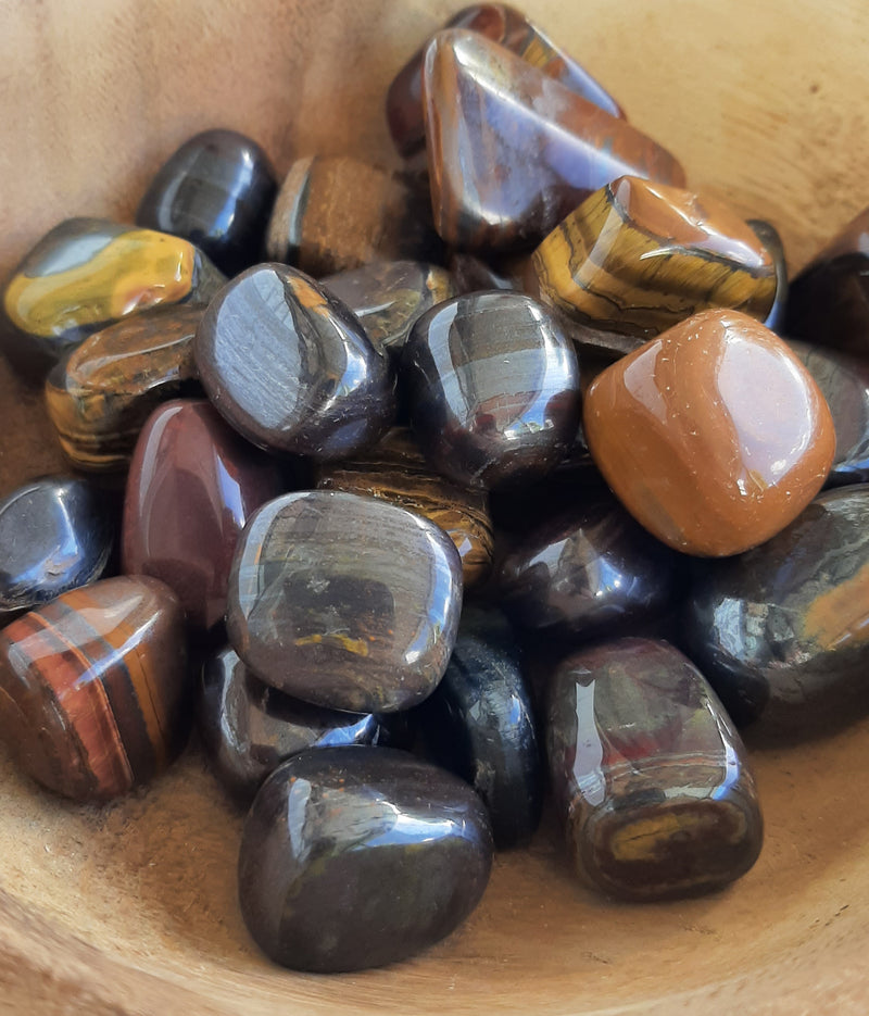 Tiger Iron Crystal Set of Tumbled Stones Smoothed and Polished - 2x3cm
