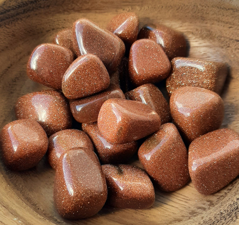 Goldstone Crystal Set of Tumbled Stones Smoothed and Polished - 2x3cm