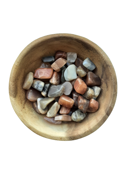 Peach Moonstone Crystal Set of Tumbled Stones Smoothed and Polished - 2x3cm