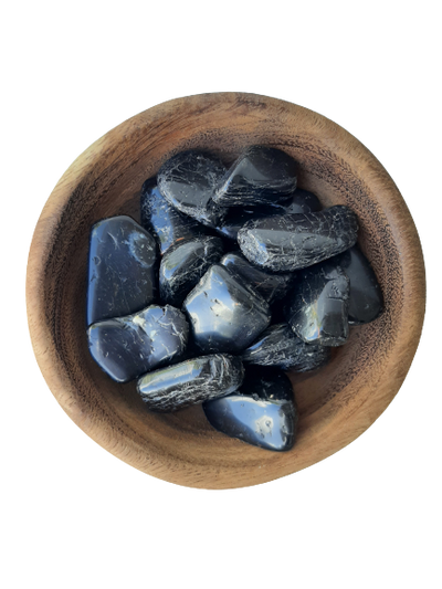 Black Tourmaline Crystal Set of Tumbled Stones Smoothed and Polished - 2x3cm