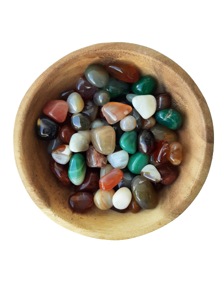 Mixed Colour Agate Crystal Set of Tumbled Stones Smoothed and Polished - 2x3cm