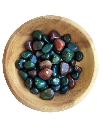 Bloodstone Jasper Crystal Set of 6 Tumbled Stones Smoothed and Polished - 2x3cm