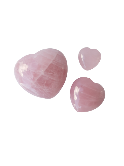 Rose Quartz Crystal Heart Cut and Polished Mineral