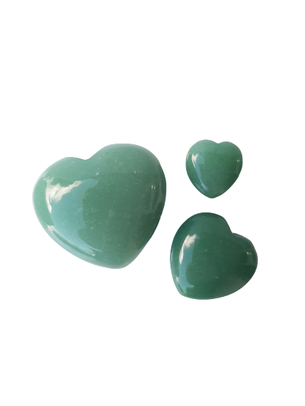Green Aventurine Crystal Heart Cut and Polished Mineral