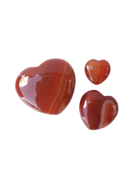 Carnelian Crystal Heart Cut and Polished Mineral