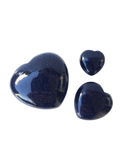 Blue Goldstone Crystal Heart Cut and Polished Mineral