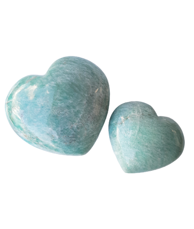 Amazonite Crystal Heart Cut and Polished Mineral