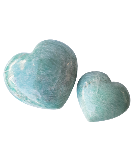 Amazonite Crystal Heart Cut and Polished Mineral