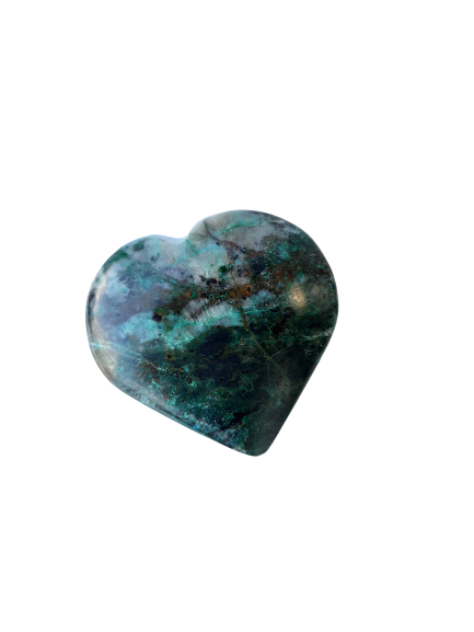 Shattuckite Crystal Heart Cut and Polished Mineral