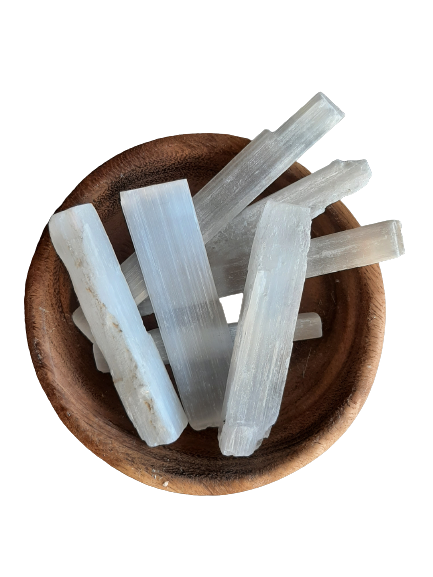 White Selenite Crystal Rough Stick Natural Mineral