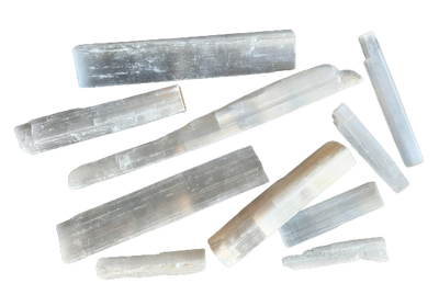 White Selenite Crystal Rough Stick Natural Mineral