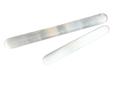 White Selenite Crystal Wand Shape Rod Carved Polished Mineral