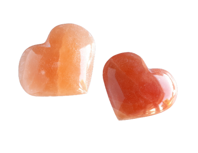 Orange Selenite Crystal Heart Carved Polished Mineral - 6 to 10cm