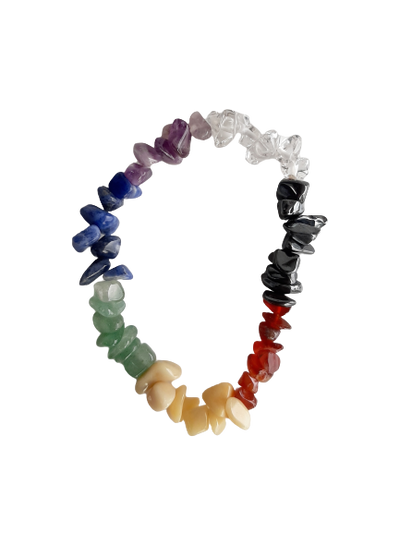 Chakra Elastic Jewellery Bracelet With Seven Types Of Crystal Chips