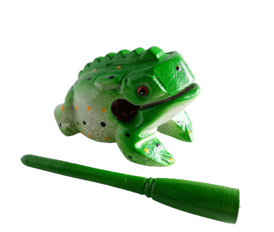Hand Carved Painted Croaking Frog