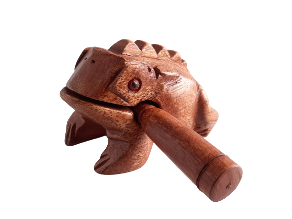 Hand Carved Croaking Frog