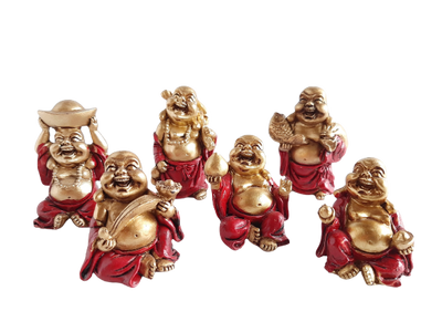 Red and Gold Happy Buddha - 5cm