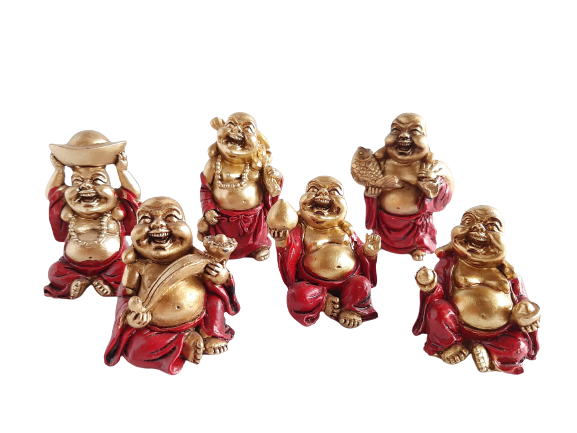 Red and Gold Happy Buddha - 5cm