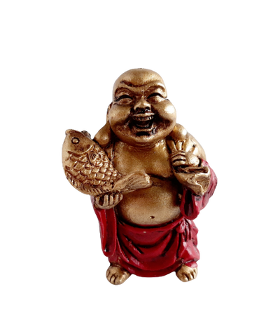 Red and Gold Happy Buddha - 5cm