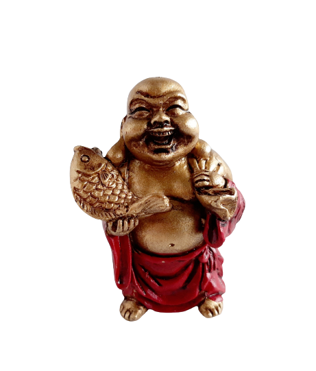 Red and Gold Happy Buddha - 5cm