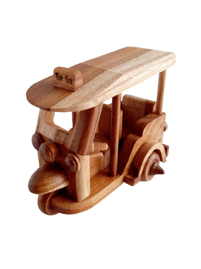 Hand Carved Wooden Tuk Tuk