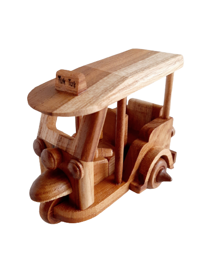 Hand Carved Wooden Tuk Tuk