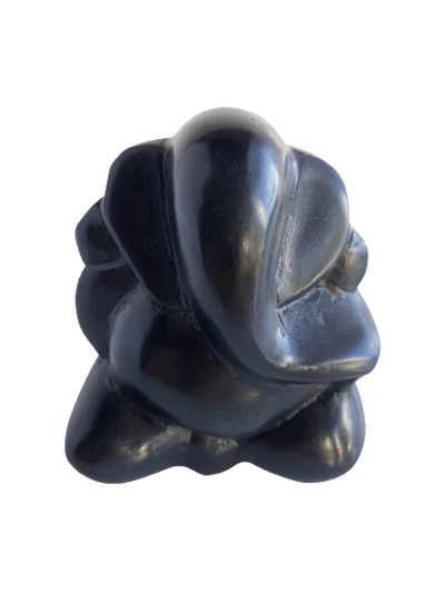 Ganesh Deity Statue Hand Carved Black Soapstone Modern Design- 7.5cm