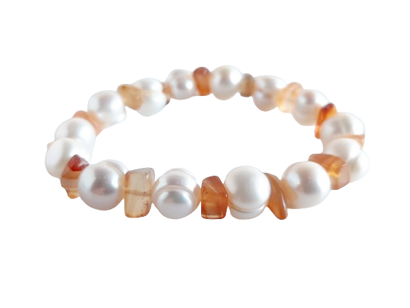 Pearl & Crystal Chip Bracelet