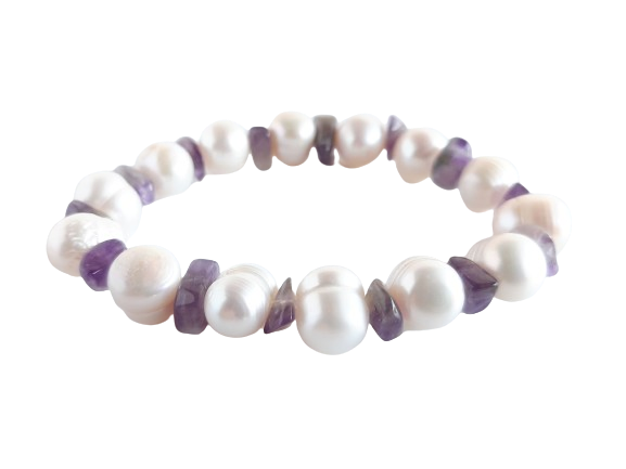 Pearl & Crystal Chip Bracelet