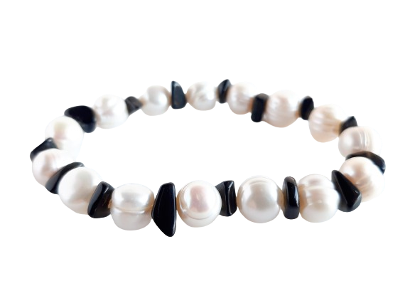 Pearl & Crystal Chip Bracelet
