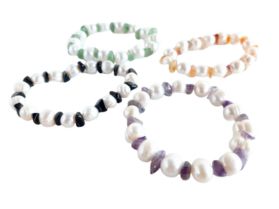 Pearl & Crystal Chip Bracelet